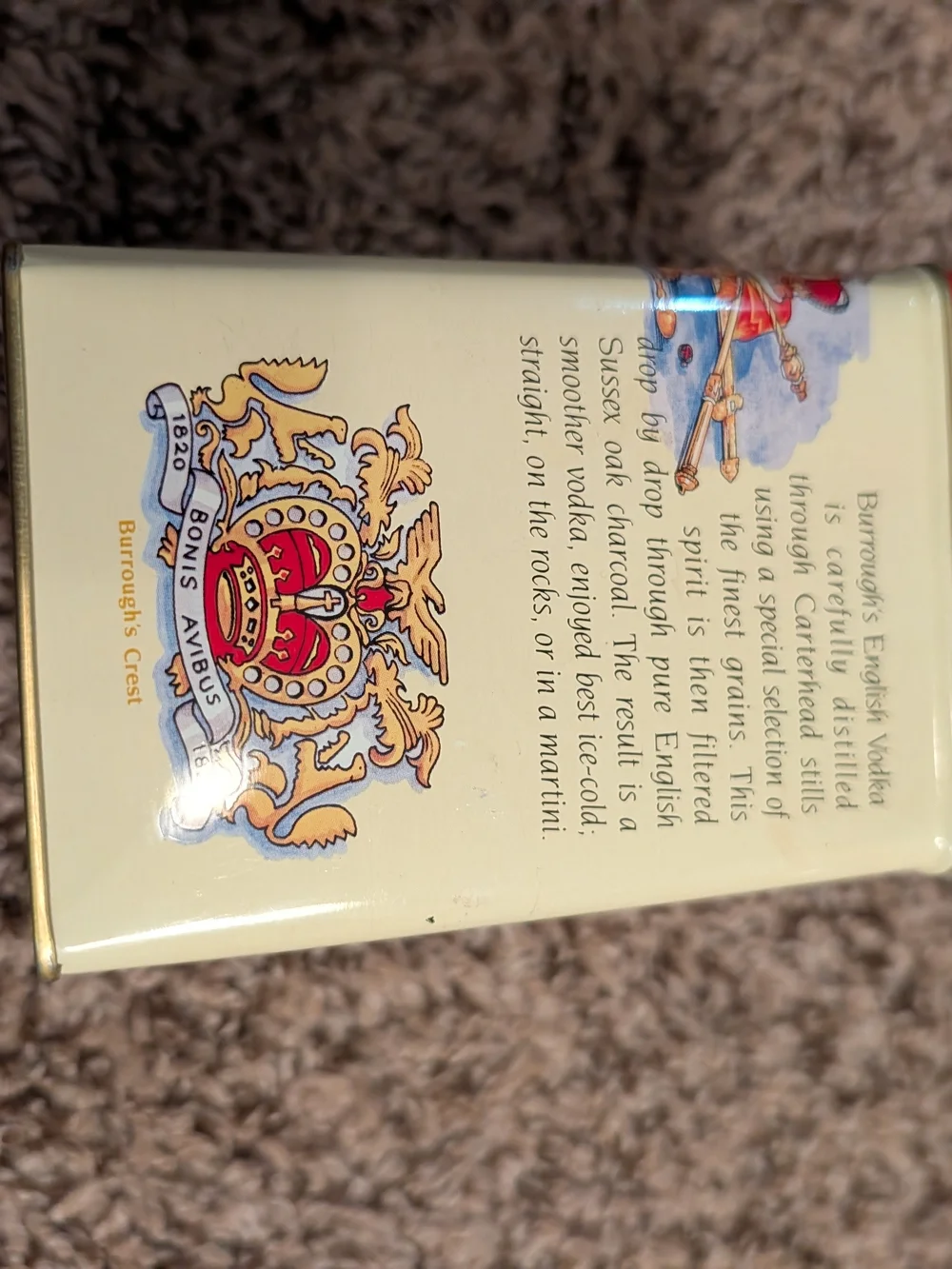 Burrough's Beefeater Red Metal Storage Tin